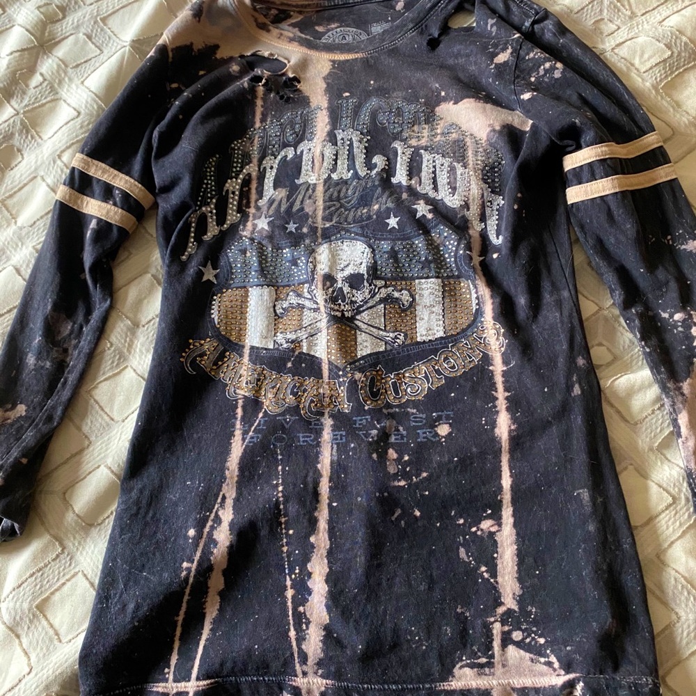 Affliction 3/4 sleeve top